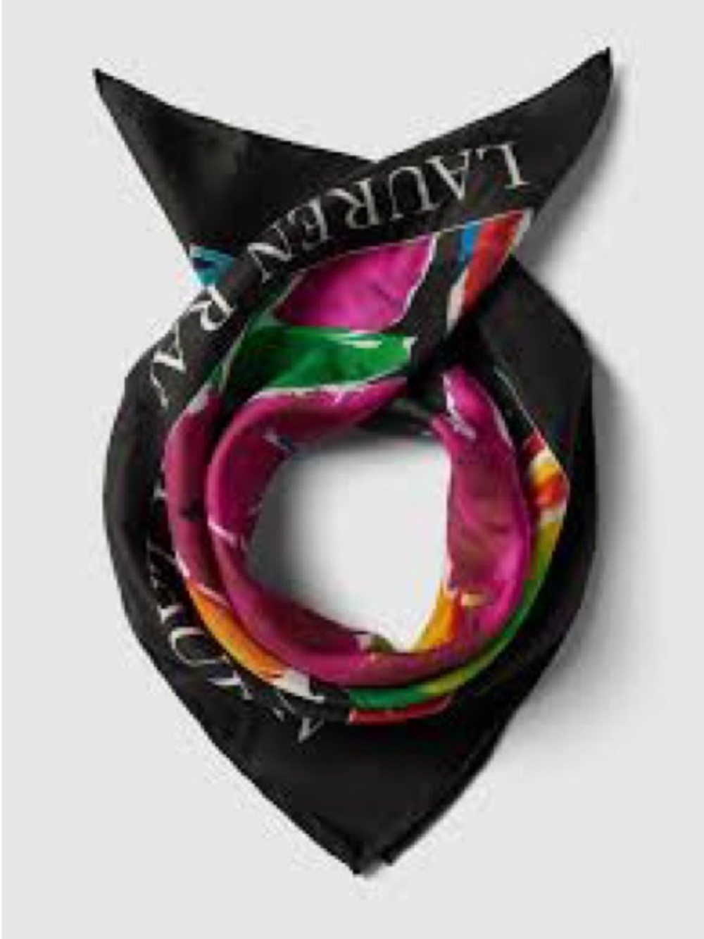 Lauren Ralph Lauren Black Label Silk Scarf - Black - Picture 2 of 6